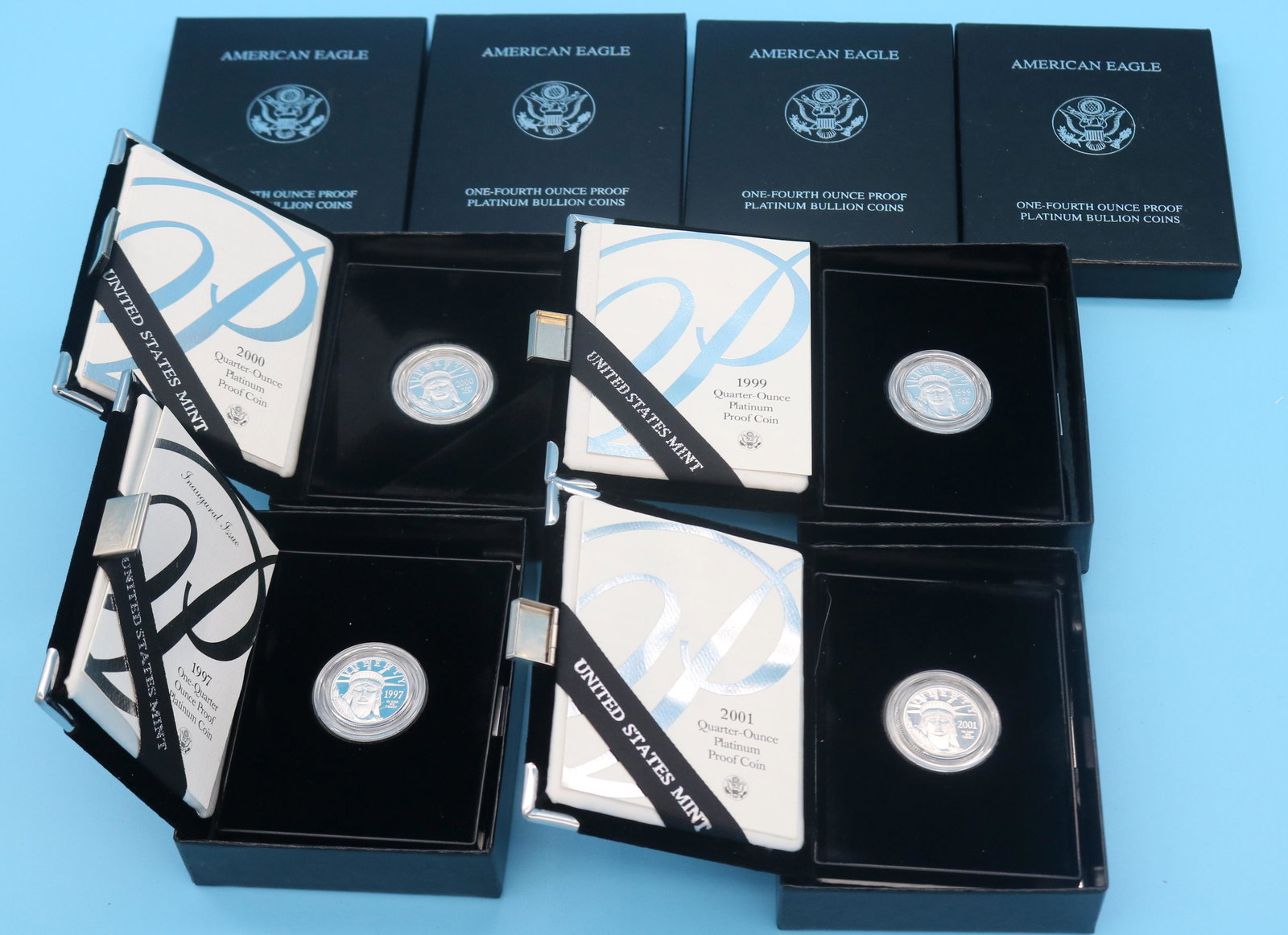 4 AMERICAN EAGLE QUARTER OUNCE PLATINUM PROOF (1 of 7)