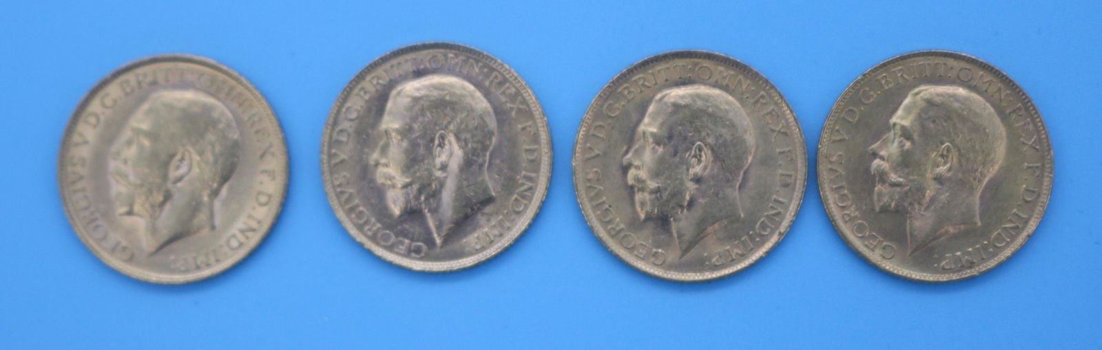 4 GREAT BRITAIN GOLD SOVEREIGN COINS, KING EDWARD (1 of 4)