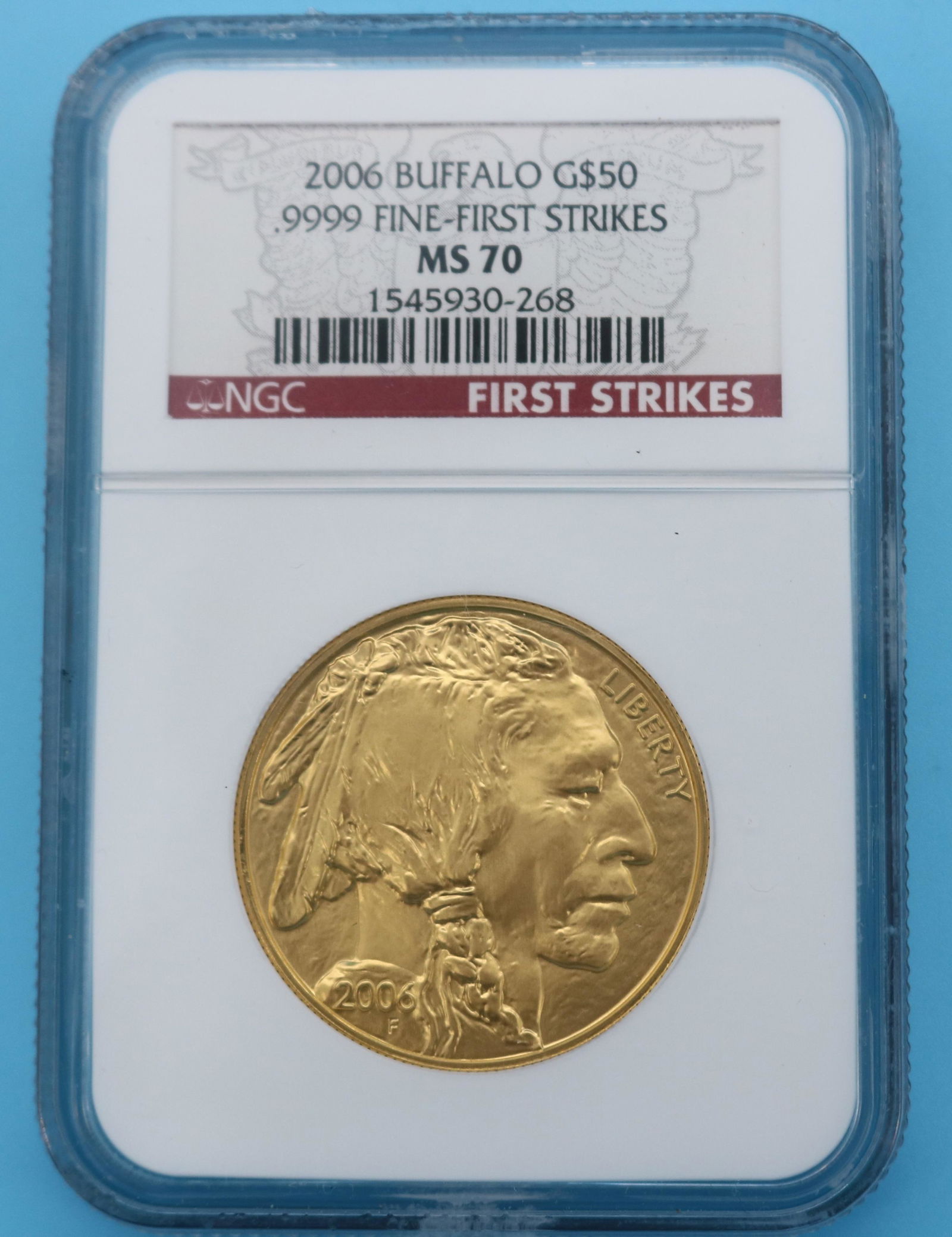 2006 BUFFALO $50 GOLD COIN, MS70 9999 FINE 1 (1 of 3)
