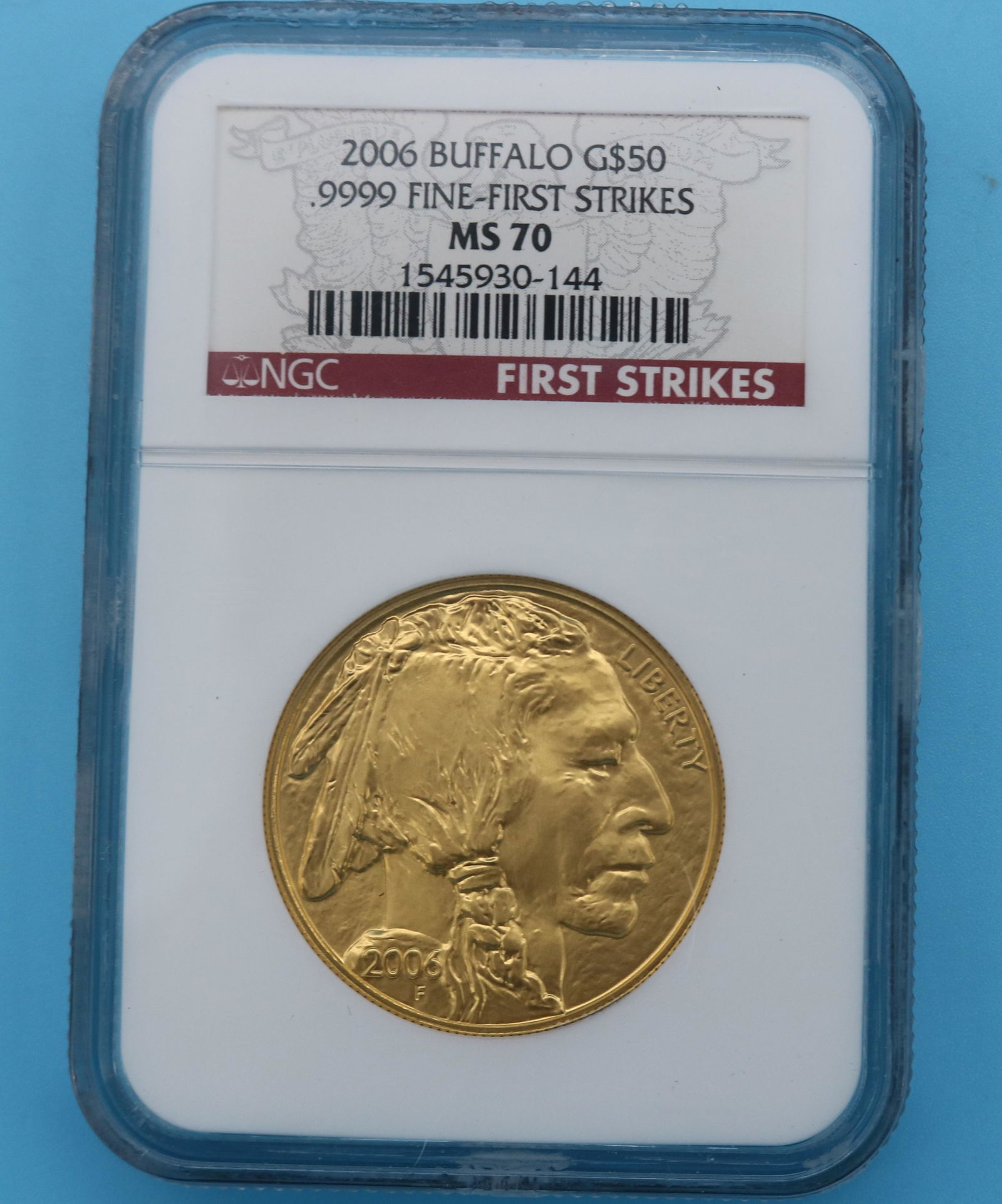 2006 BUFFALO $50 GOLD COIN, MS70 9999 FINE 1 (1 of 3)