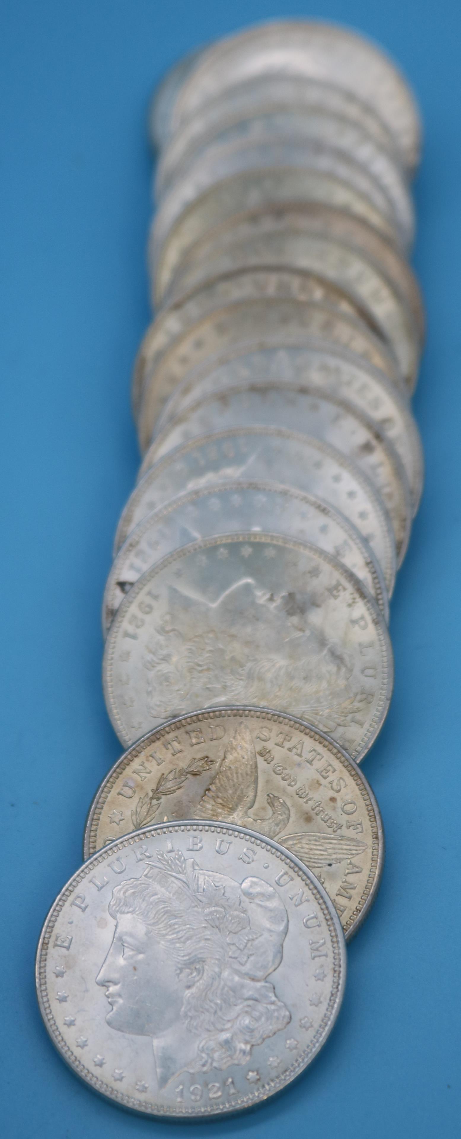 18 UNCIRCULATED 1921 MORGAN SILVER DOLLARS (1 of 1)