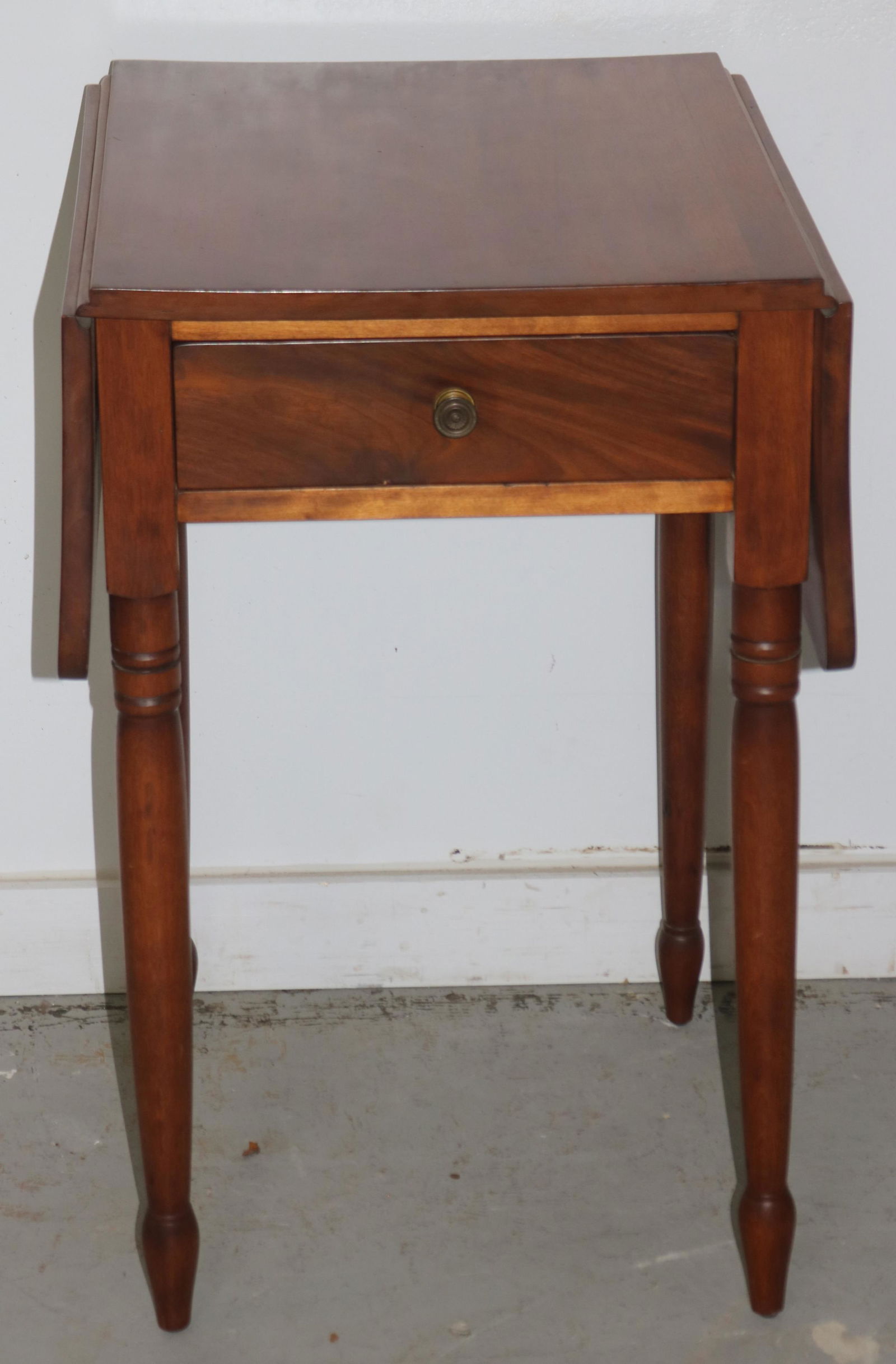 19TH C. DROP LEAF 1 DRAWER STAND, REFINISHED (1 of 2)