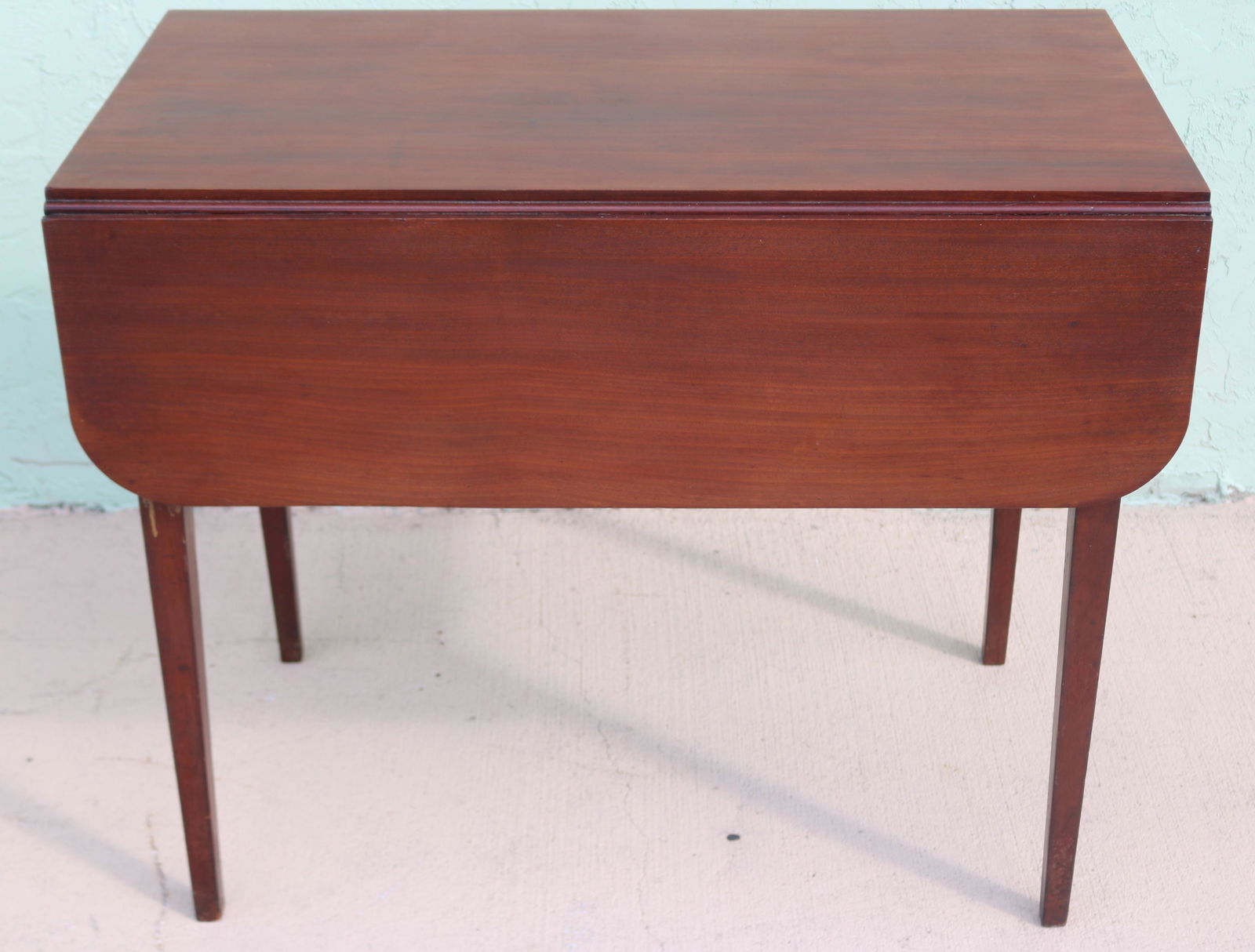 19TH C. MAHOGANY DROP LEAF PEMBROKE TABLE WITH 1 (1 of 1)