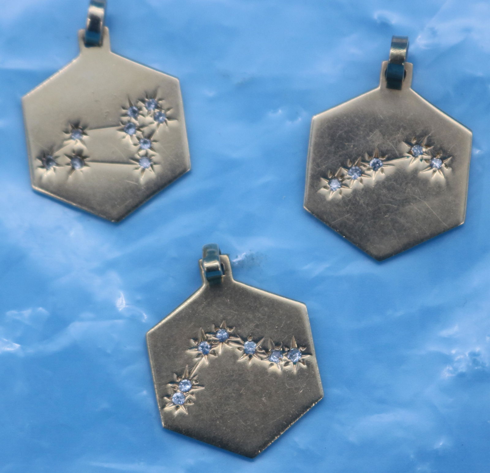 THREE 14K GOLD & DIAMOND PENDANTS, 7.3 DWT (1 of 1)