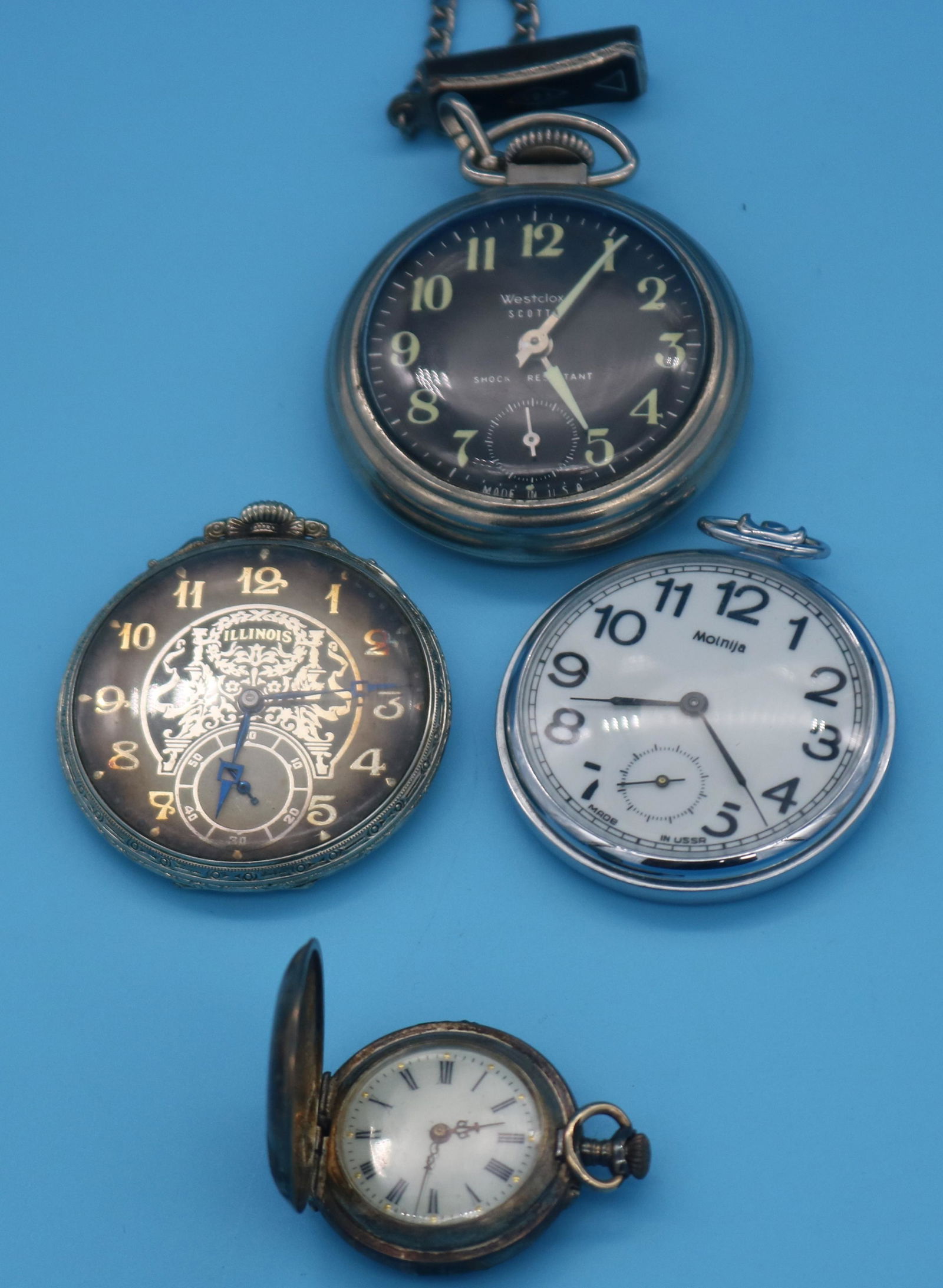 4 POCKET WATCHES, ILLINOIS, ABE LINCOLN, 19 (1 of 3)