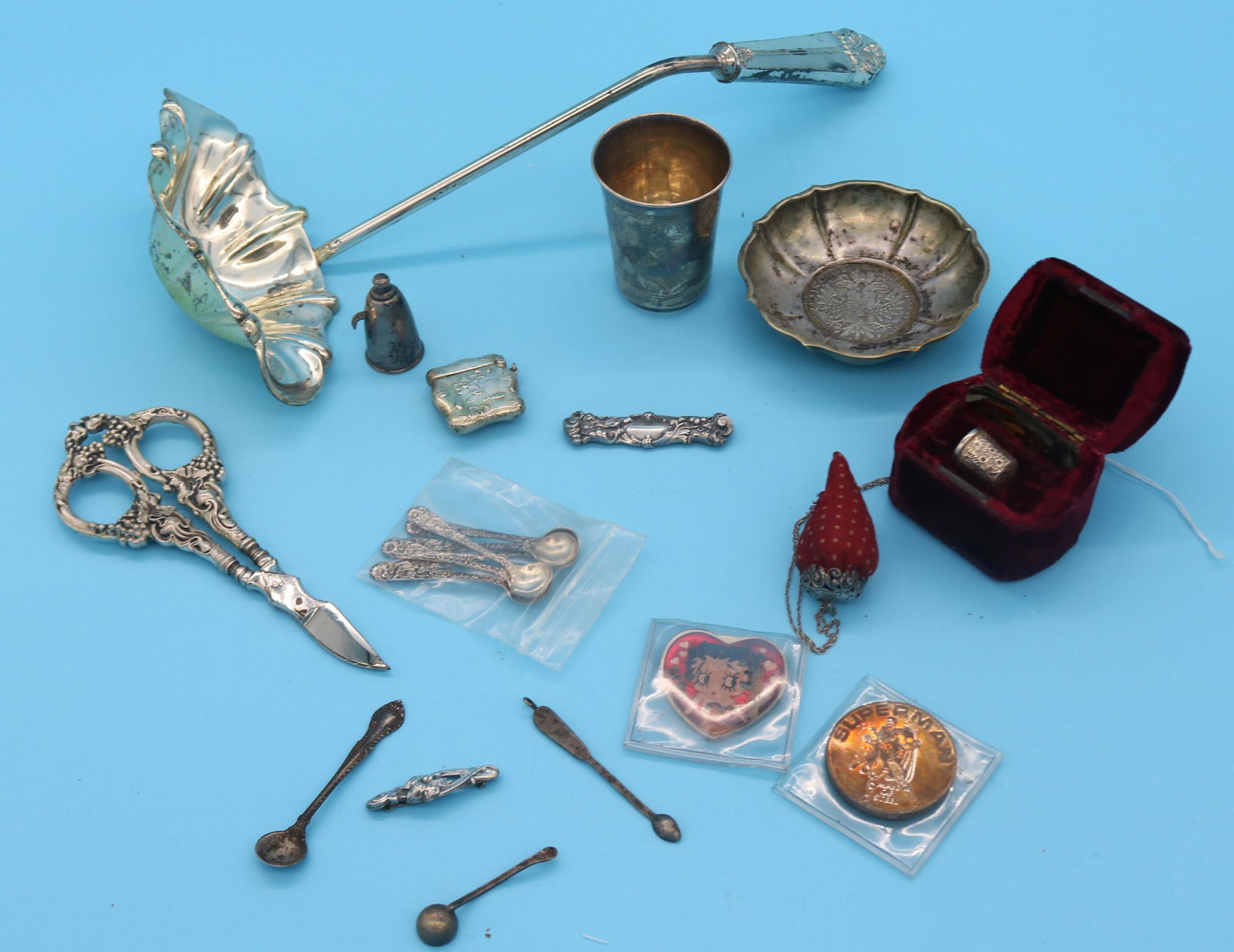 20 PCS. STERLING SILVER, LADLE WITH FILLED (1 of 4)