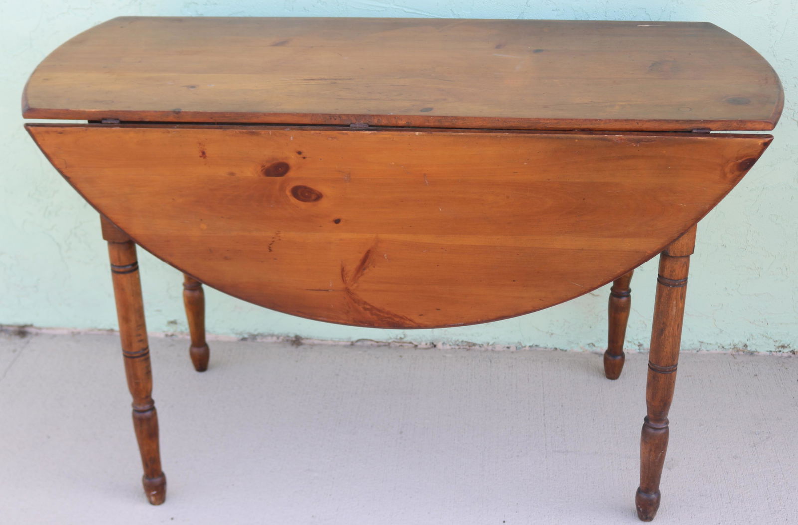 LATE 19TH C. REFINISHED PINE DROP LEAF TABLE, D (1 of 1)