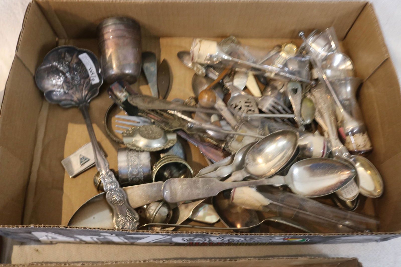 LARGE LOT OF SILVER PLATE & ALUMINUM, TRAY, VASE, (1 of 2)