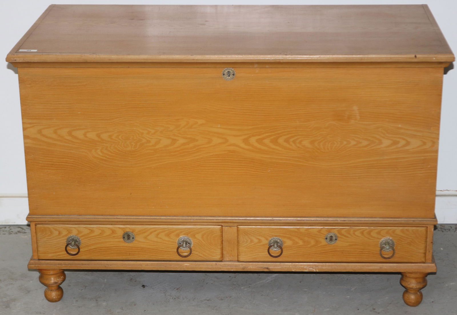 19TH C. GRAIN PAINTED POPLAR, LIFT TOP, TILL, 2 (1 of 3)