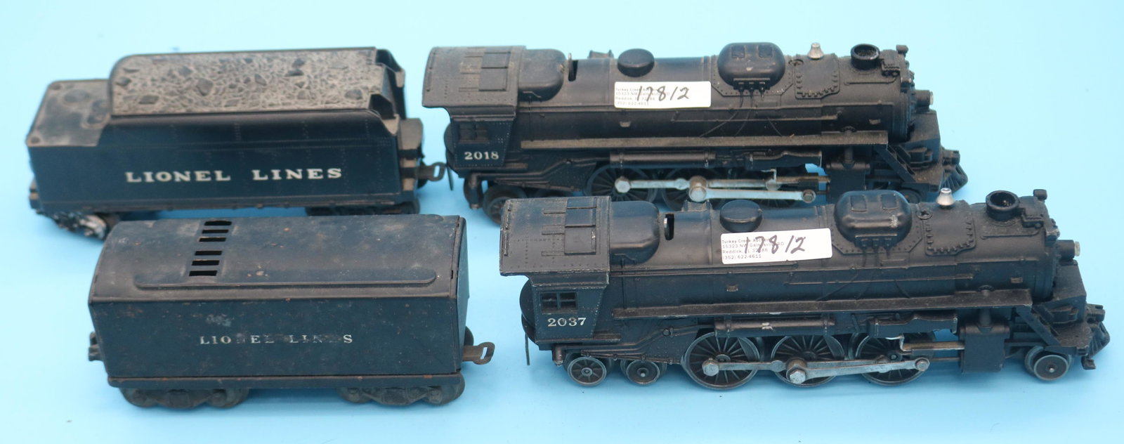 2 LIONEL 4-6-4 LOCOMOTIVES & TENDERS, #2037-2018, (1 of 3)