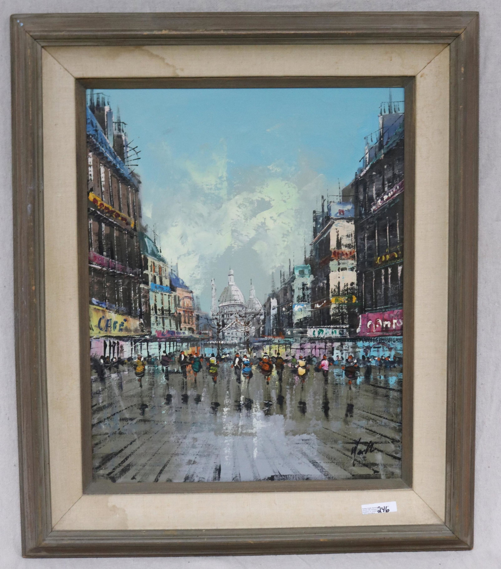 VINTAGE OIL ON CANVAS, ARTIST SIGNED, 20" X 16": SIGHT, 27" X 22 1/2" OVERALL