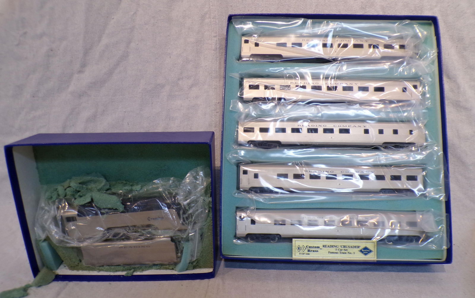 NEW CUSTOM BRASS READING "CRUSADER" LINES 5 CAR (1 of 6)