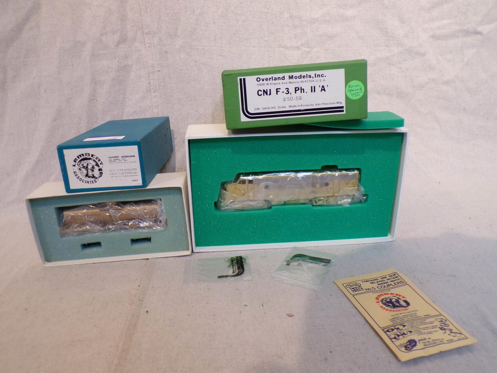 OVERLAND MODELS INC CNJ F-3 PH.11 "A" #50-59 &: LAMBERT ASSOCIATES TANK CAR
