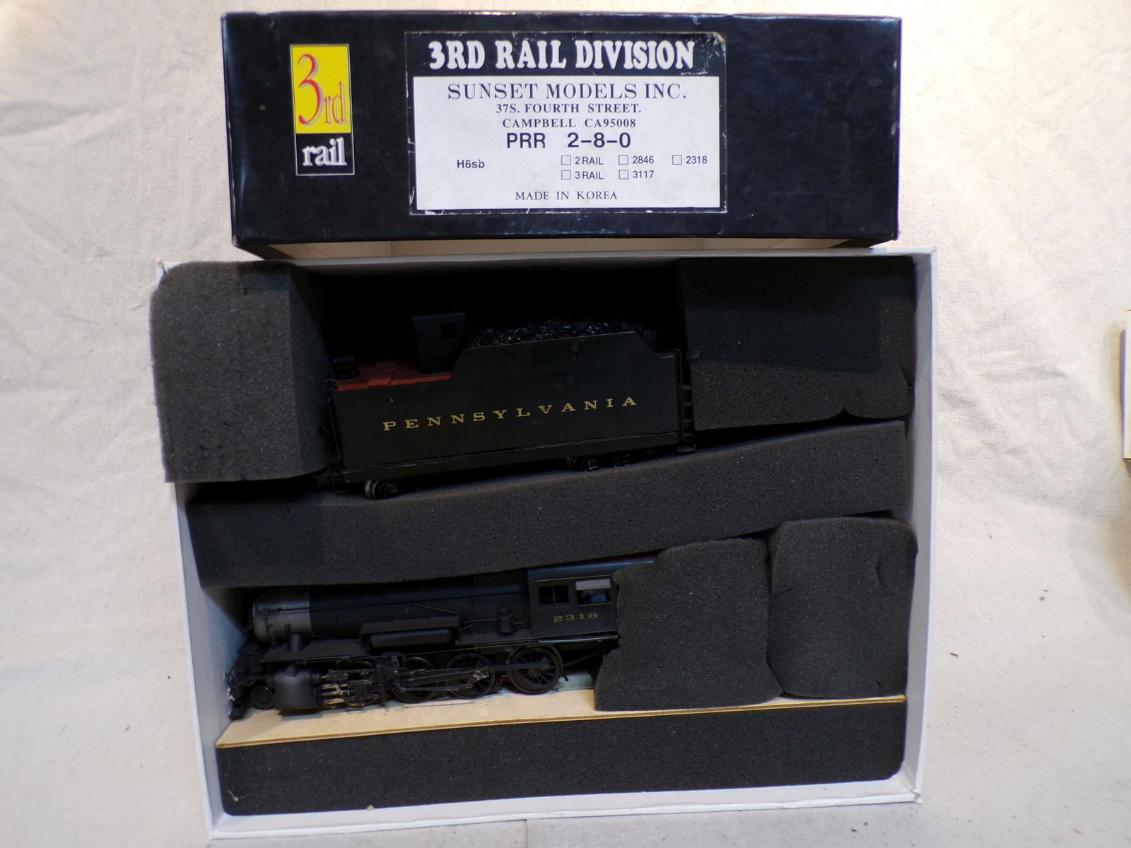 3RD RAIL DIVISION SUNSET MODELS INC. PRR 2-8-0, (1 of 4)