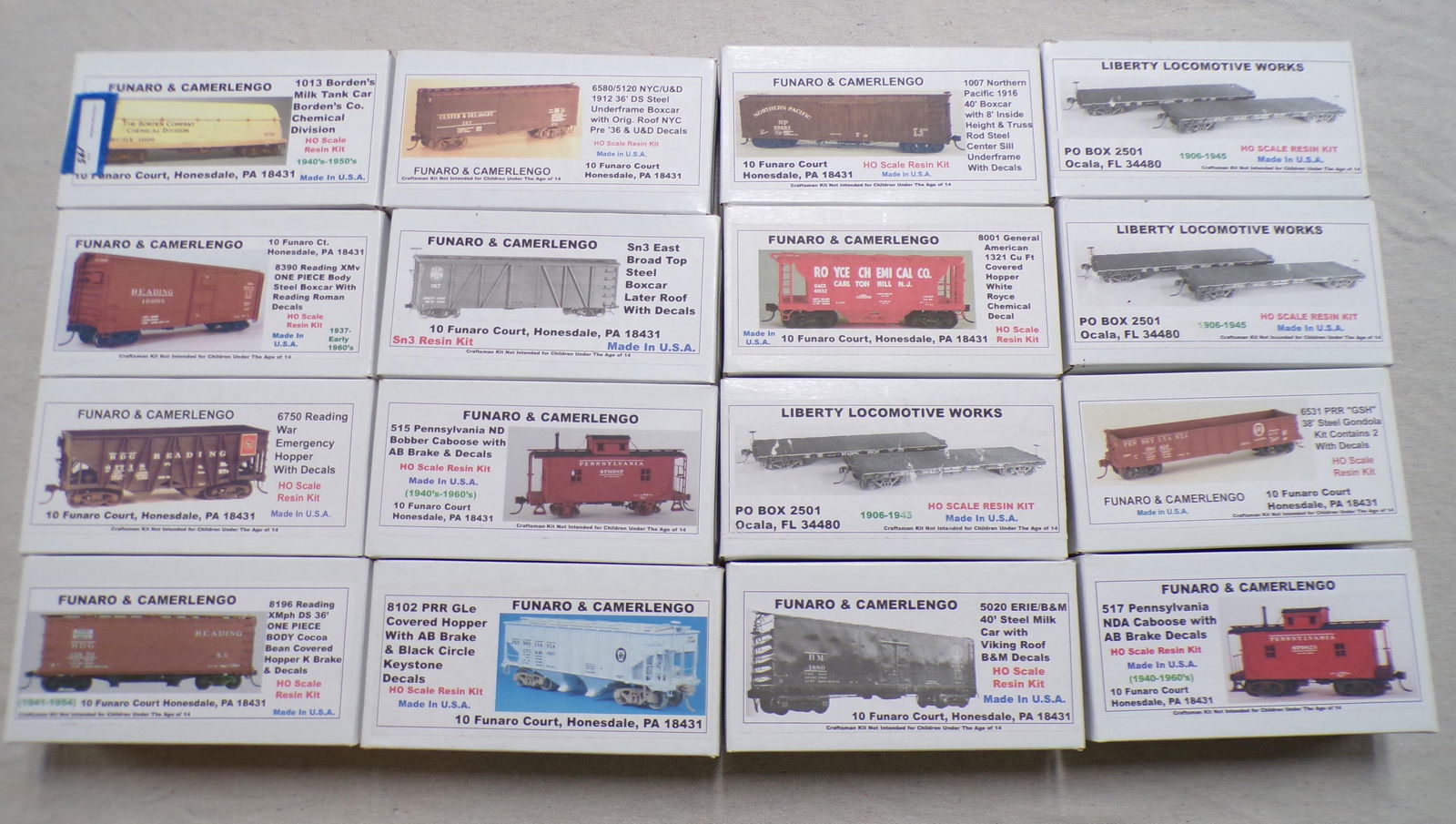 LOT OF 16 FUNARO & CAMERLENGO "HO" ROLLING STOCK (1 of 4)