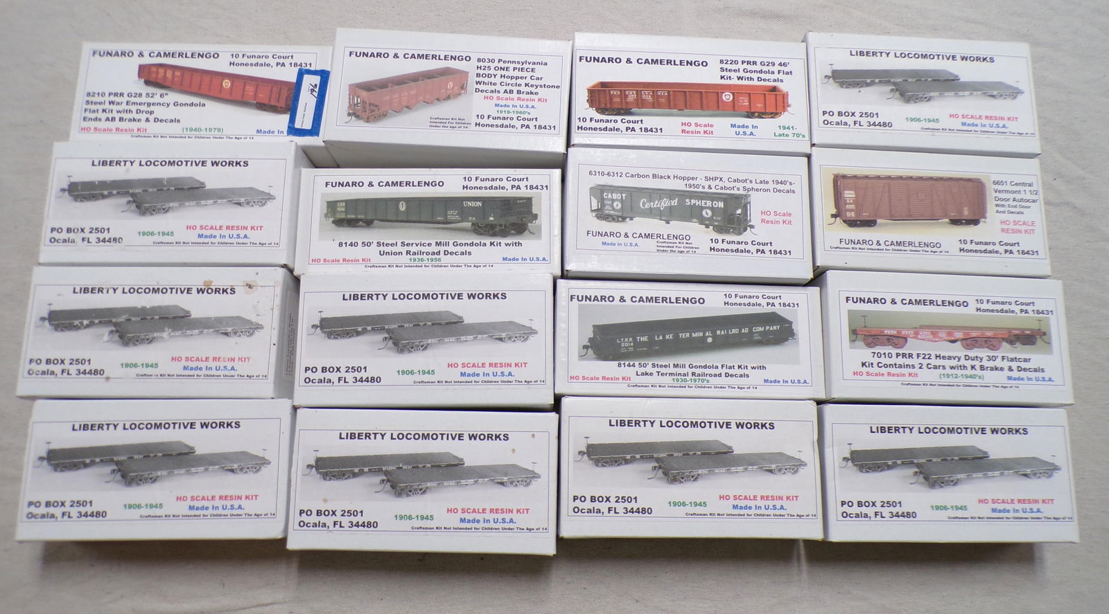 LOT OF 16 FUNARO & CAMERLENGO "HO" ROLLING STOCK (1 of 3)
