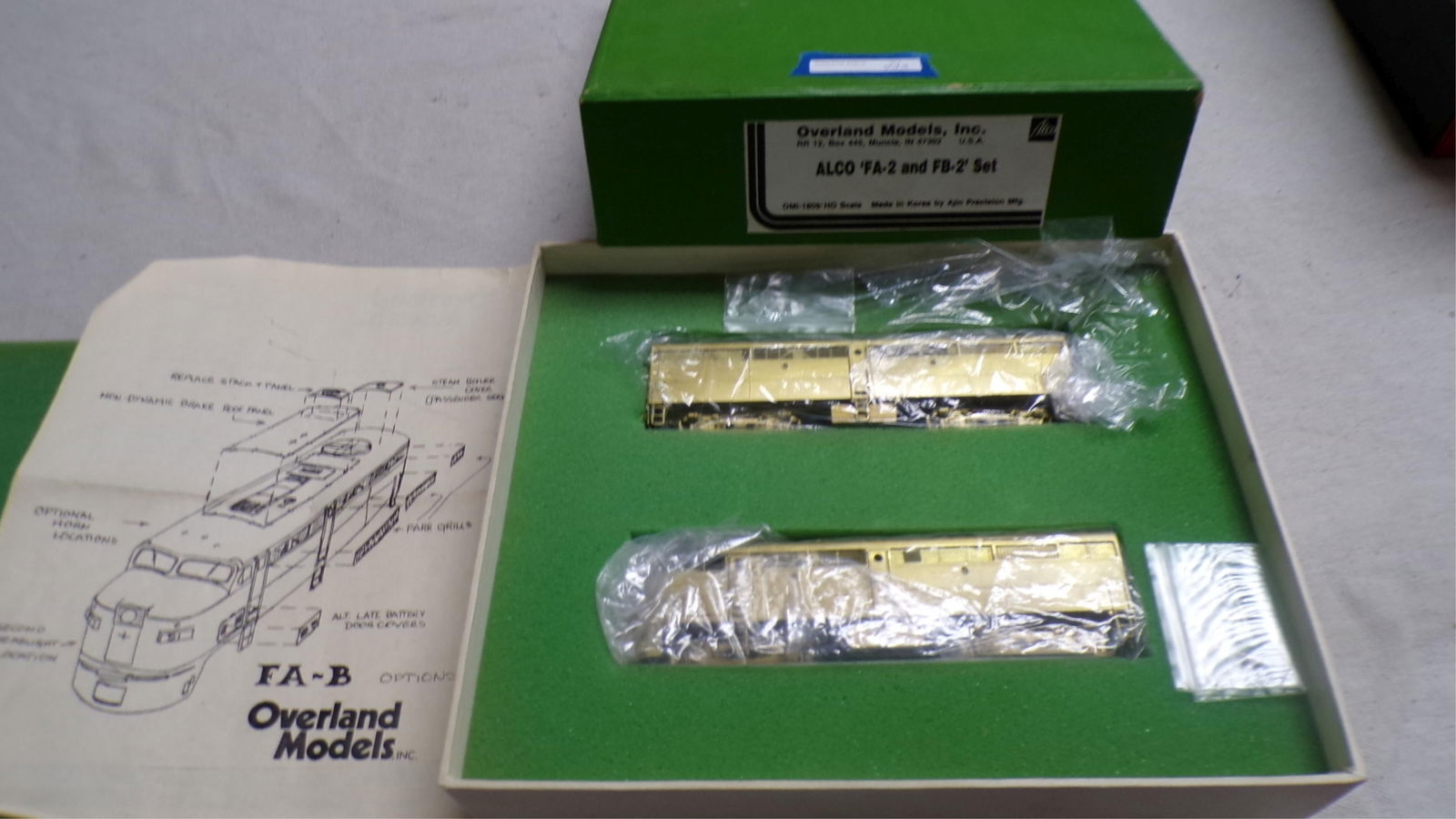 OVERLAND BRASS "HO" FA-2 AND FB-2 SET OMI 1809 (1 of 3)