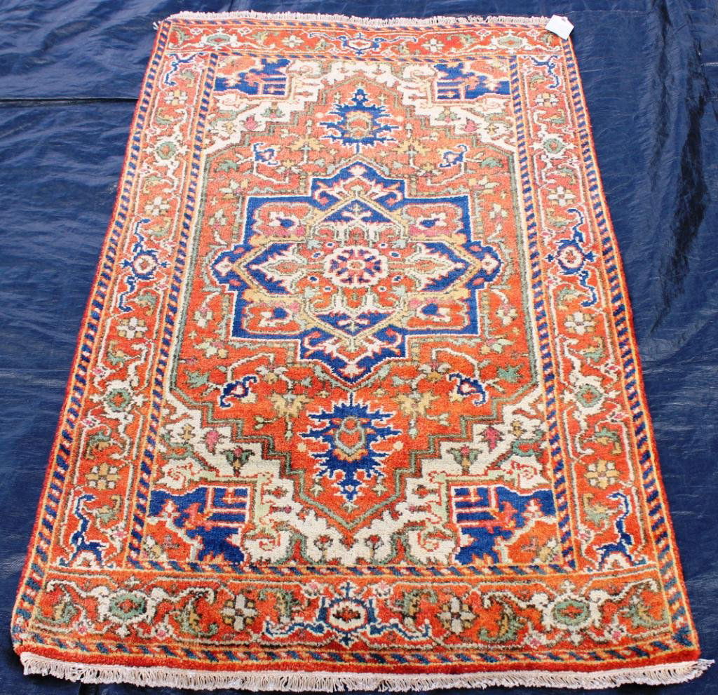 ORIENTAL RUG, 3' 1" X 5' 1", ANTIQUE KAZAK