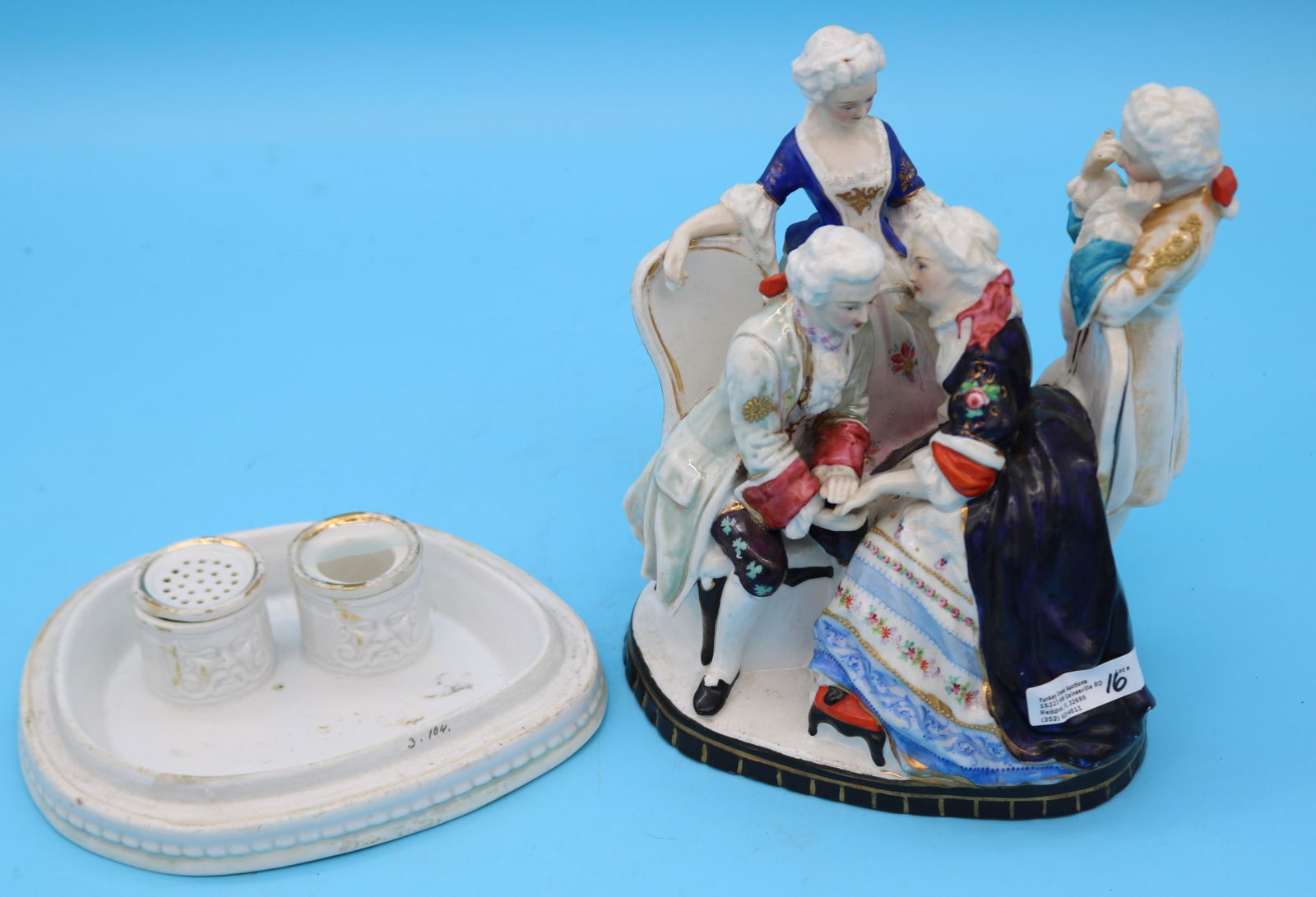 19TH C. FIGURAL PORCELAIN INK STAND, PORCELAIN (1 of 5)