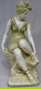 LARGE ROYAL DUX FIGURE OF SEATED FEMALE DANCER,