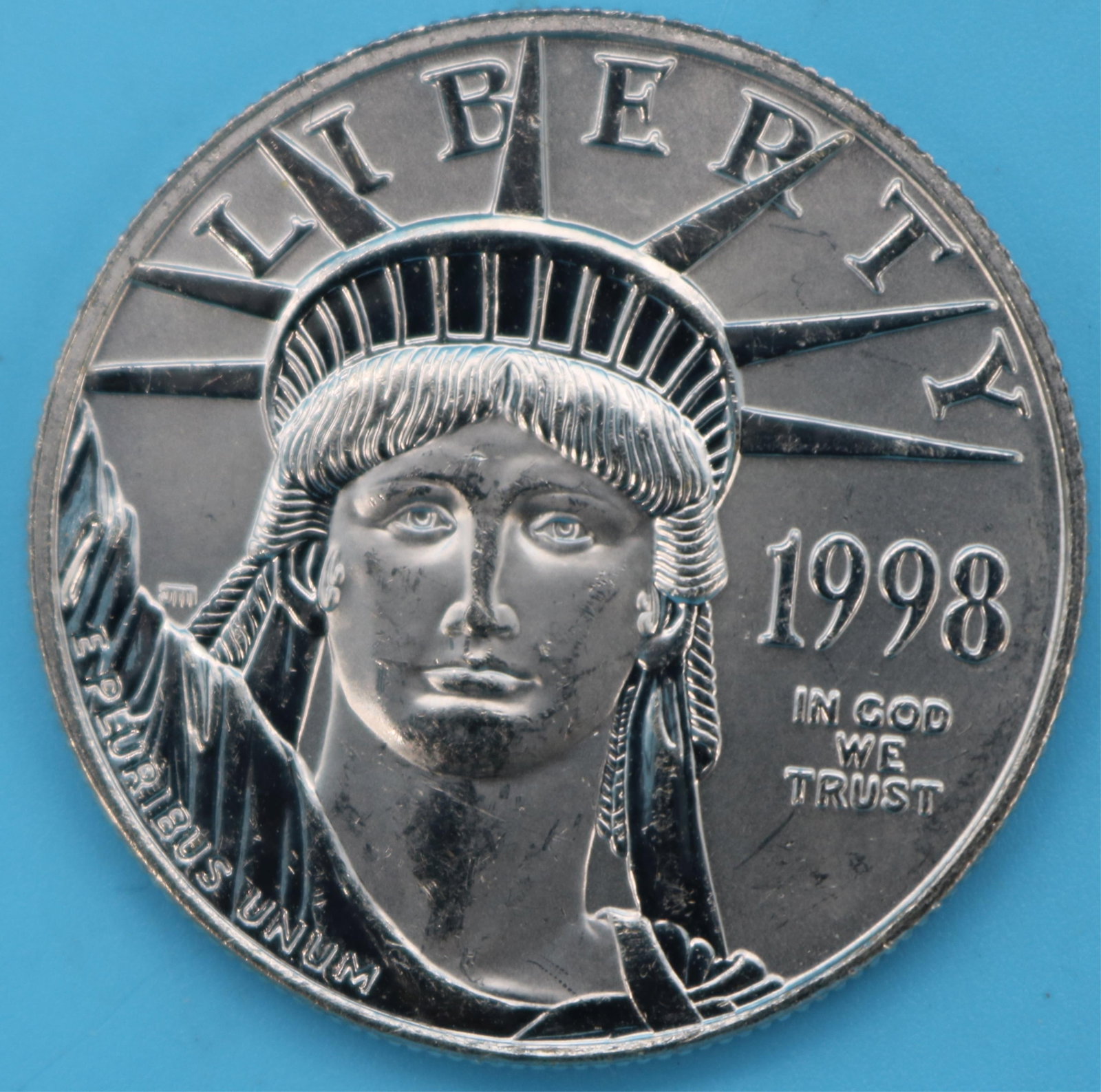 1998 $100 LIBERTY 1 OZ .9995 PLATINUM COIN 31.1 G: SEE PHOTO