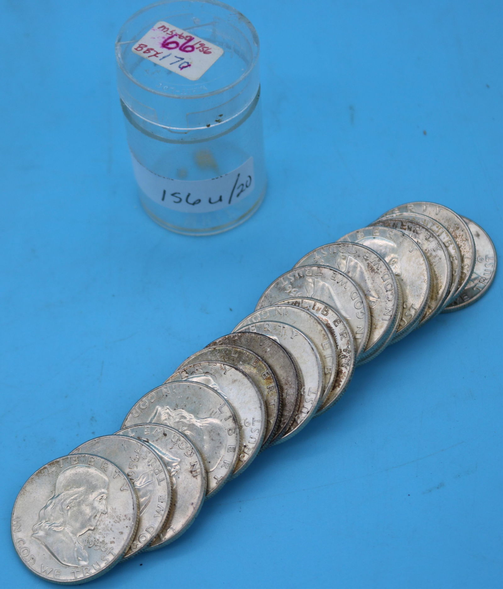 ROLL OF 20 UNCIRCULATED 1956 FRANKLIN HALF (1 of 1)