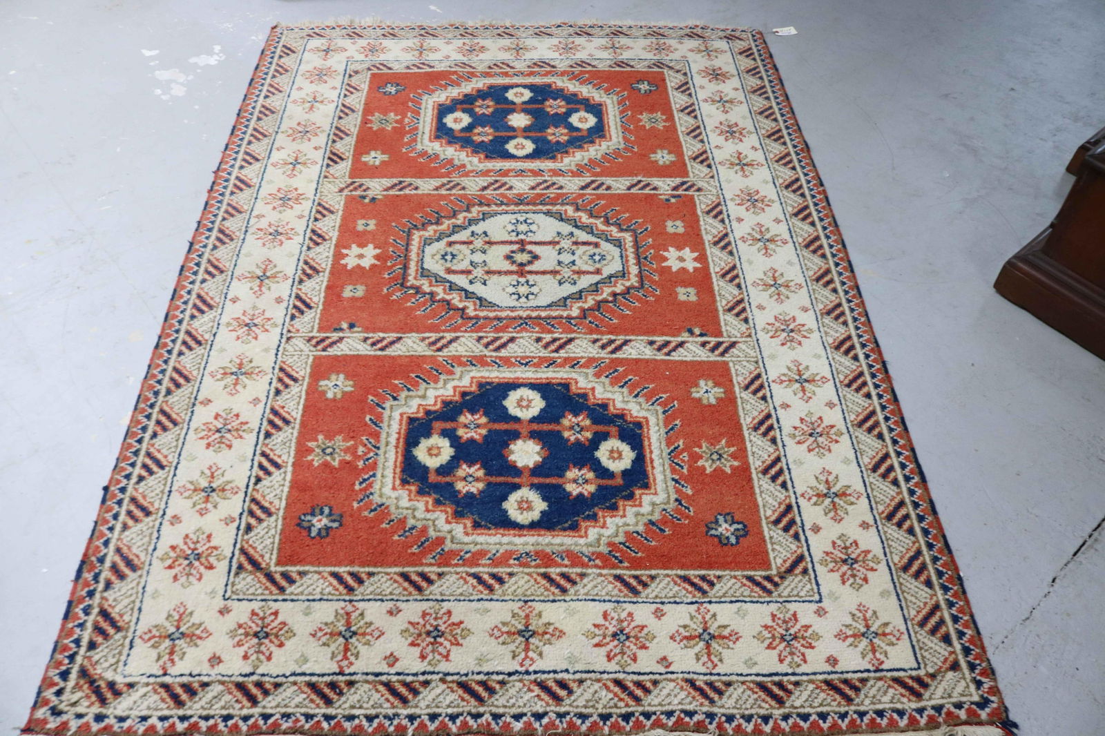 CONTEMPORARY KAZAK STYLE RUG, 4' 8" X 6' 9", (1 of 1)