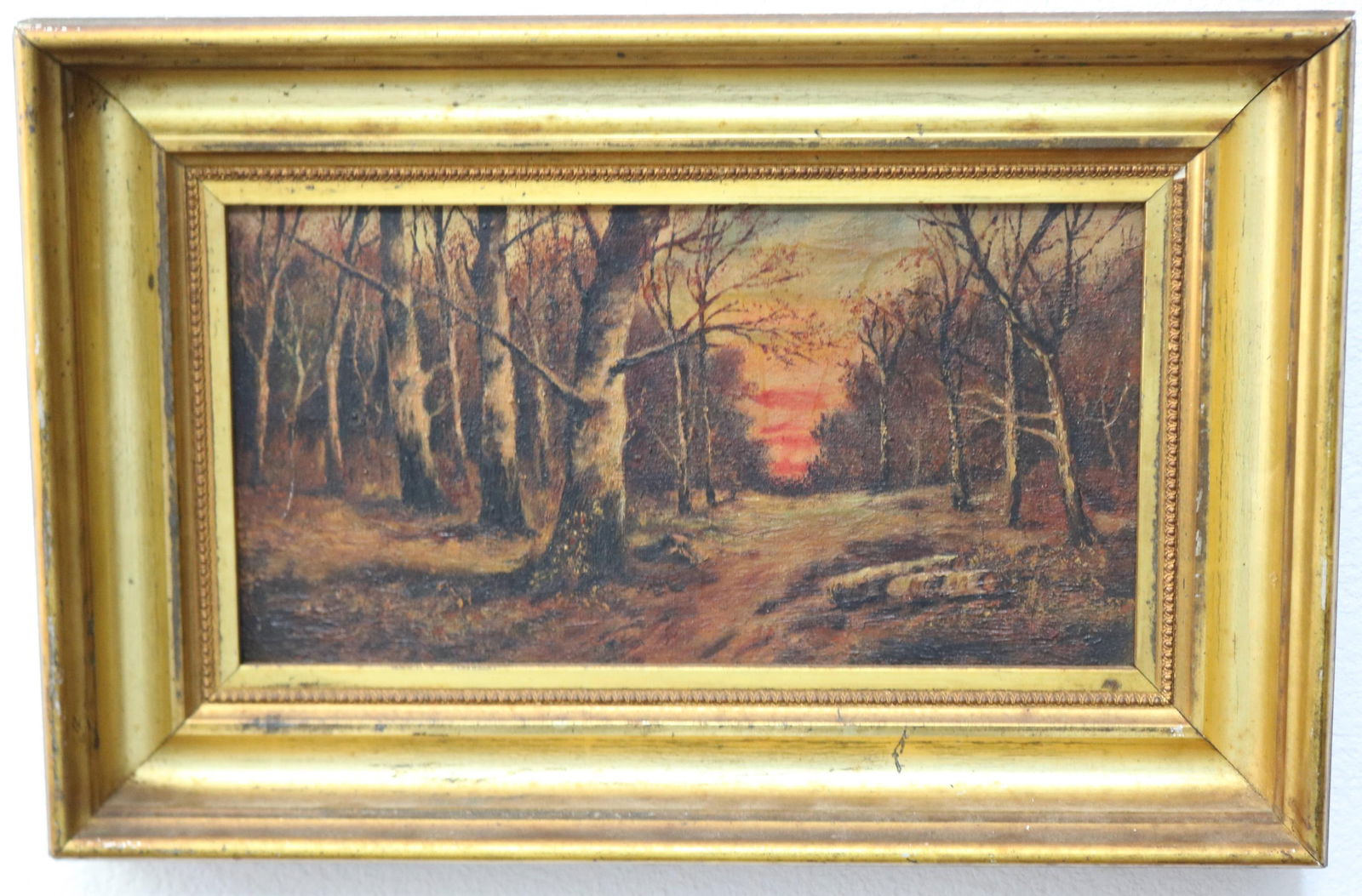 OIL ON CANVAS, LATE 19TH C. EVENING LANDSCAPE (1 of 3)
