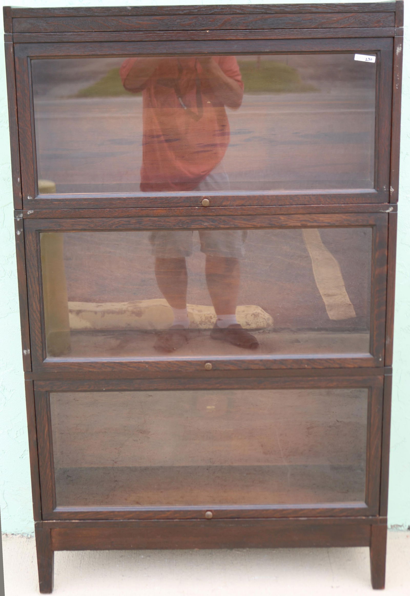 OAK 3 STACK BARRISTER BOOK CASE, ORIGINAL DARK (1 of 2)