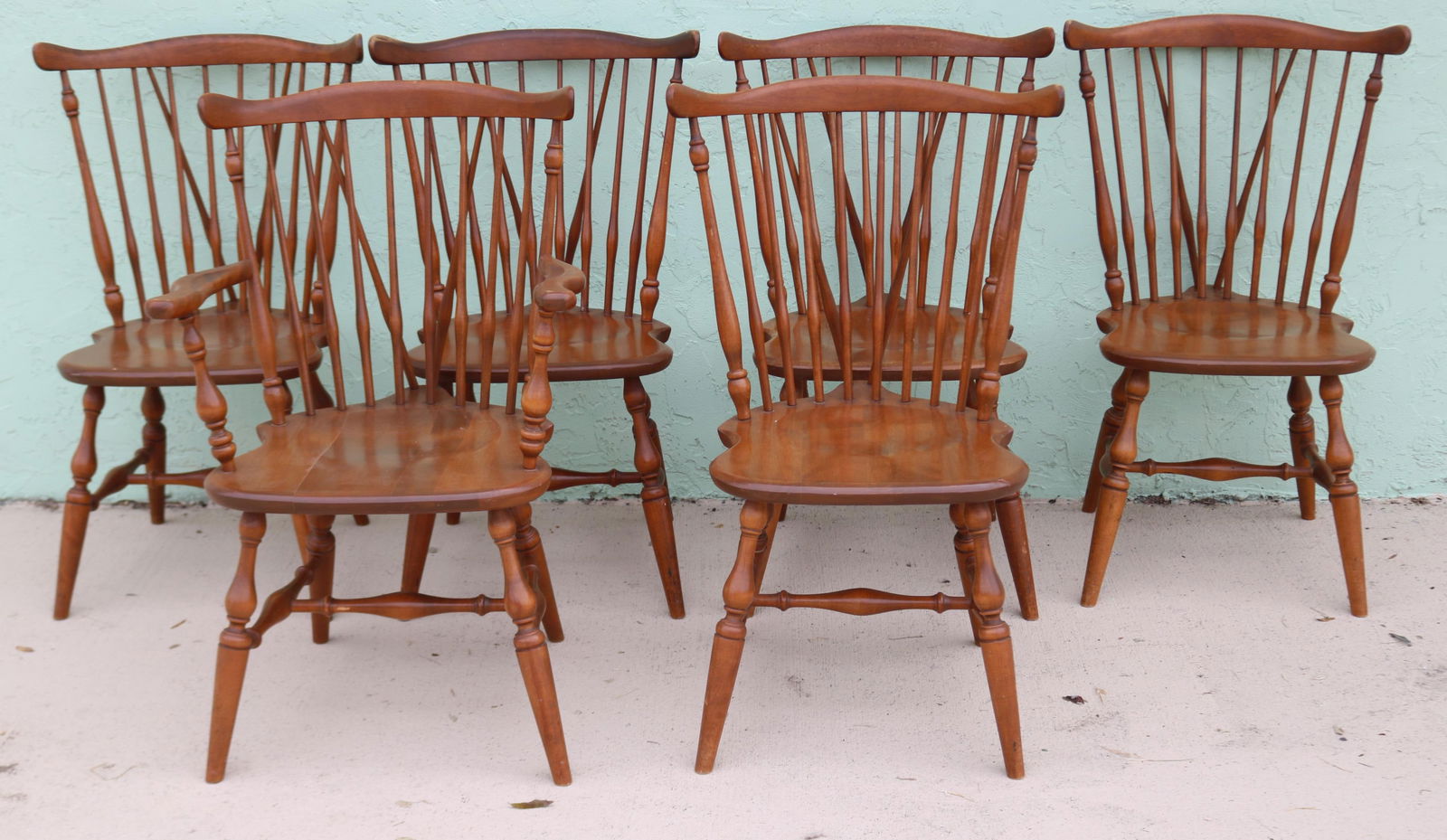 SET 6 ETHAN ALLEN BAUMRITTER WINDSOR STYLE DINING (1 of 2)