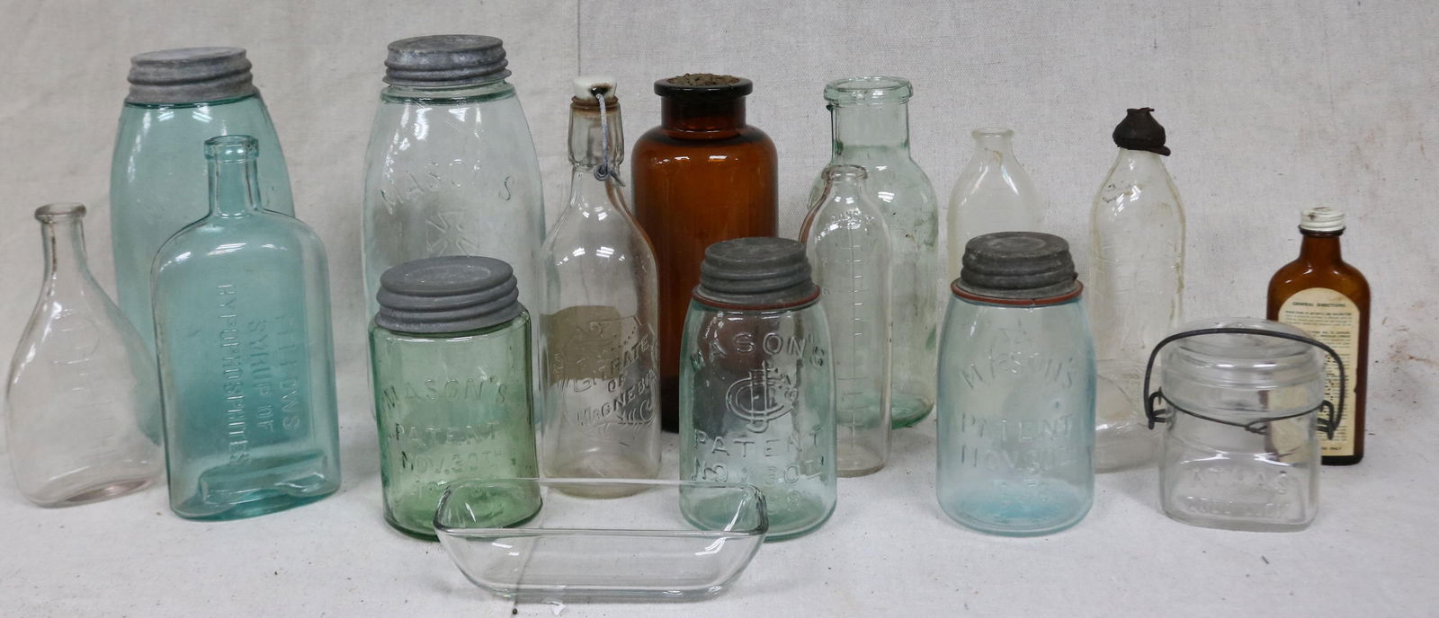 16 MISC. OLD BOTTLES, MASON JARS, NURSING (1 of 1)
