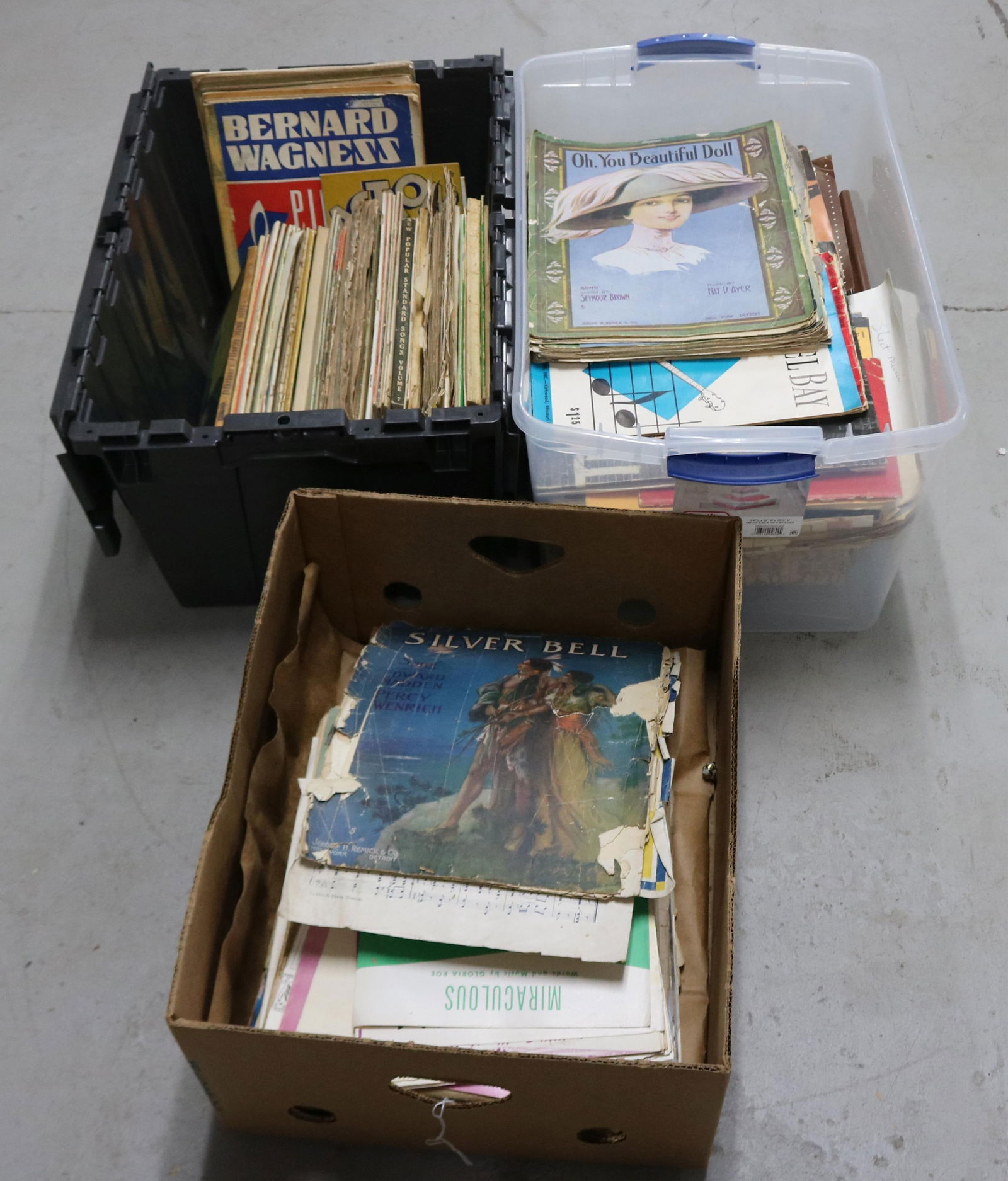 3 Bins Of Vintage Sheet Music Auction