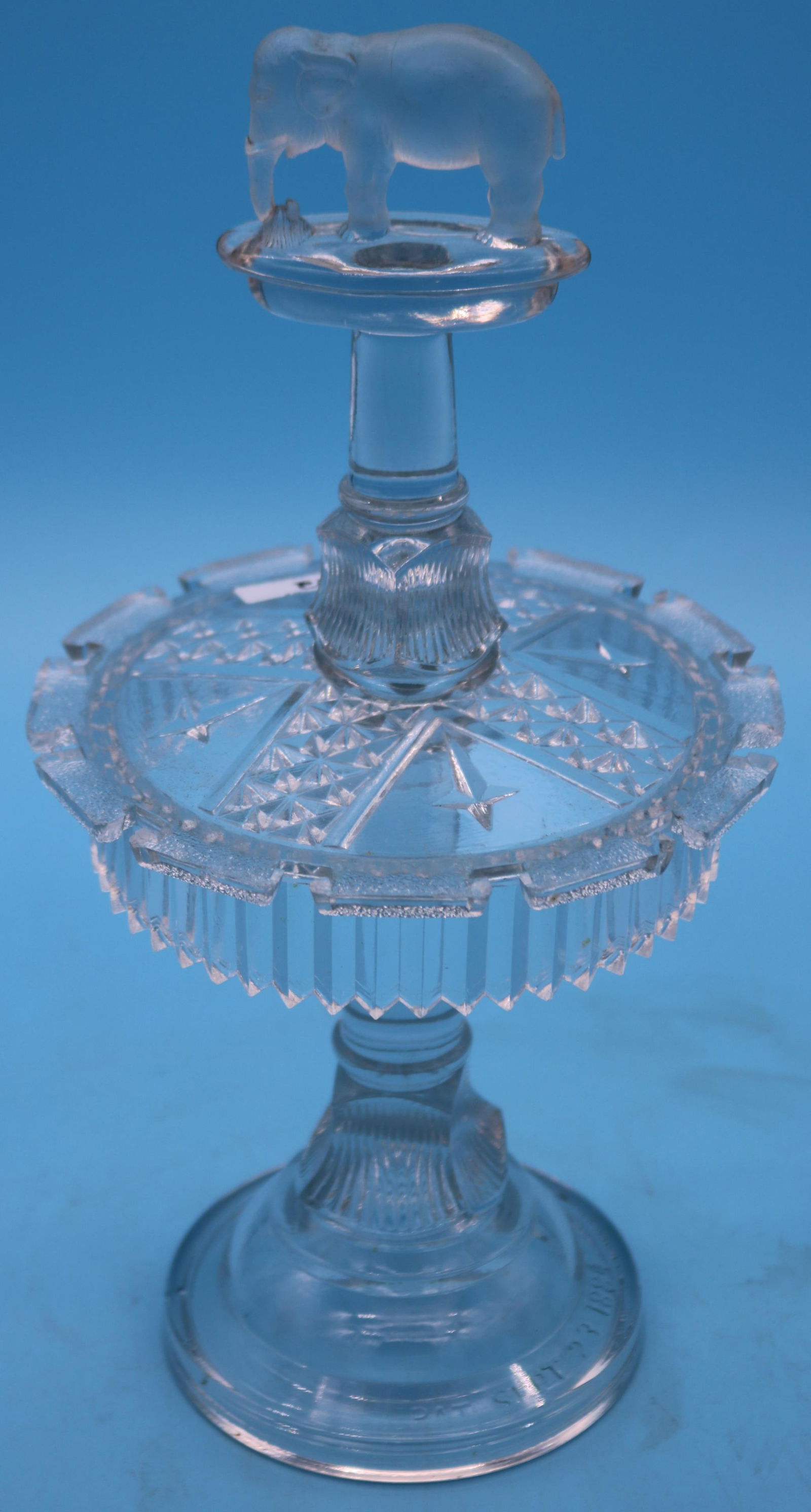 19TH C. PRESSED GLASS SPOON HOLDER, JUMBO (1 of 3)