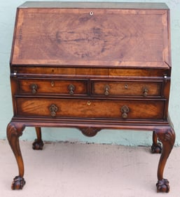 CUSTOM MAHOGANY GEORGE III STYLE FALL FRONT DESK,