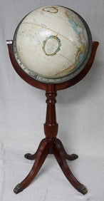 REPLOGLE 16" GLOBE ON STAND, 42 1/2" H, TURNED &