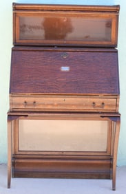 OAK BARRISTER STACKING BOOKCASE DESK, ORIGINAL