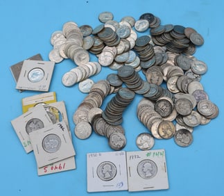 257 SILVER WASHINGTON QUARTERS TO INCLUDE 1932+