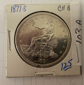 1877S TRADE DOLLAR, UNC. 27.2 G