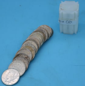 ROLL 20 PEACE DOLLARS, VARIOUS DATES, "NO 1921",