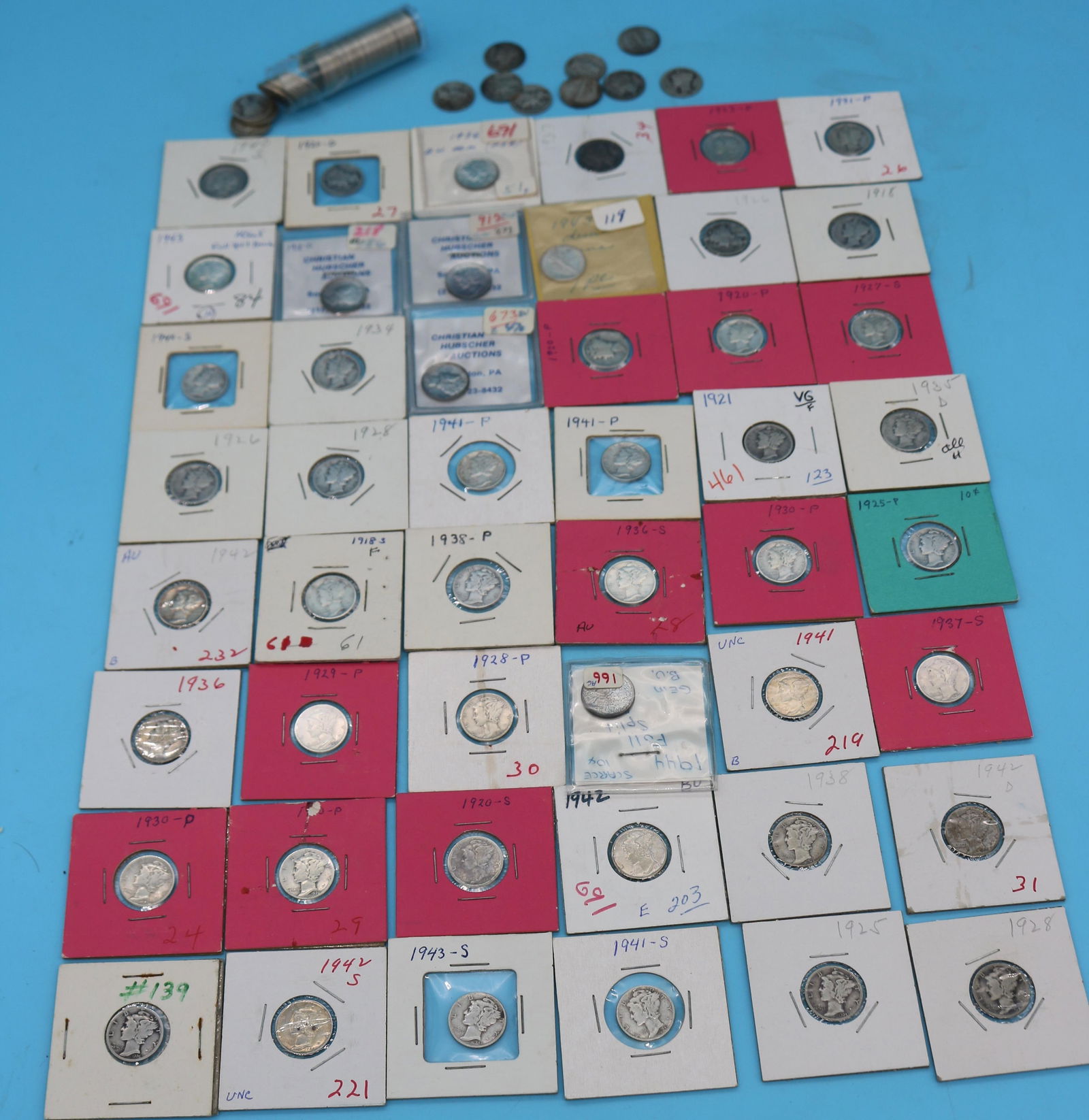 108 MERCURY HEAD DIMES, VARIOUS DATES, MOST IN (1 of 3)