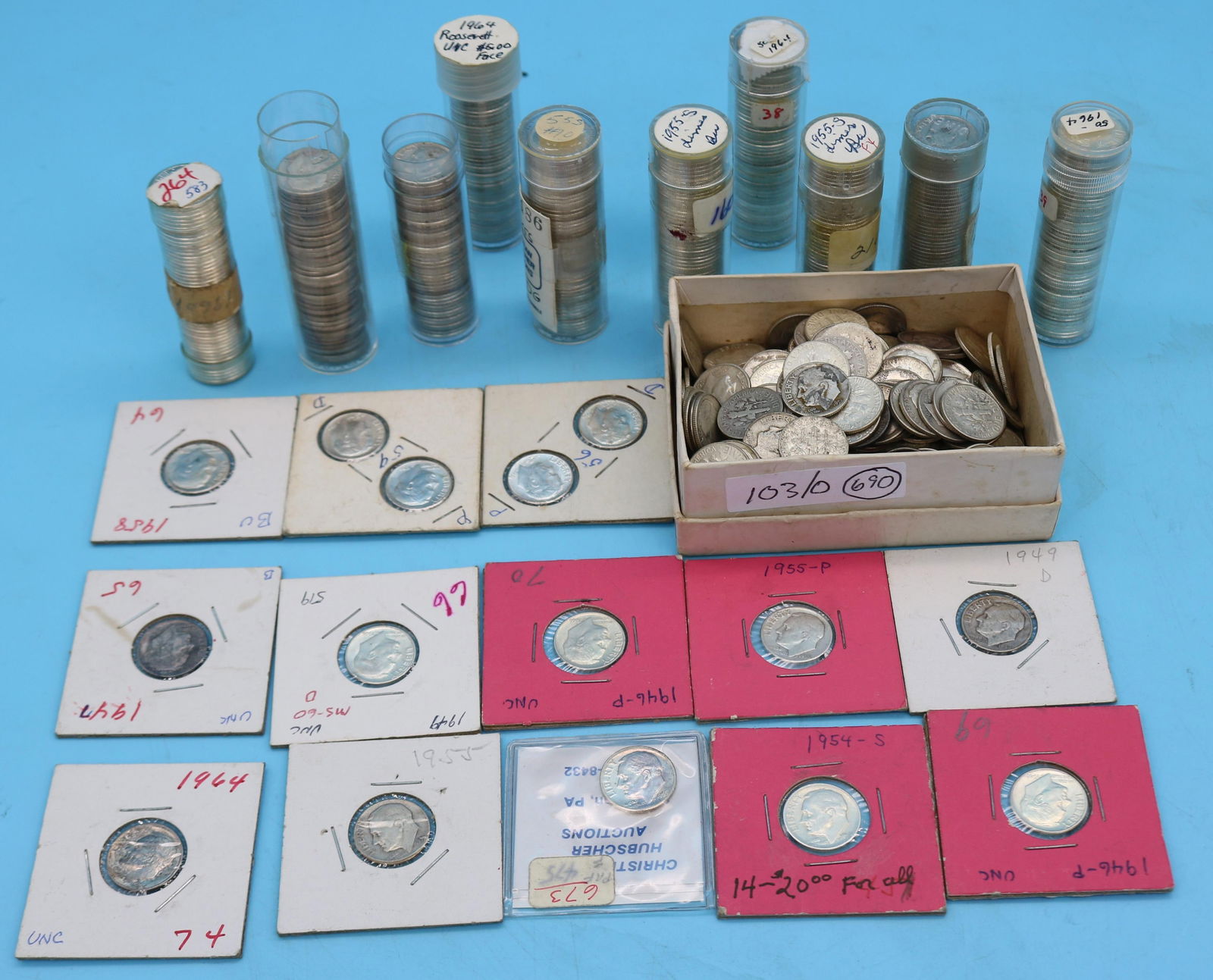 APPROX. 690 SILVER ROOSEVELT DIMES, MOST IN (1 of 4)