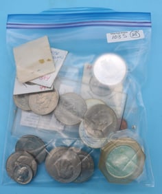 64 MISC. FOREIGN COINS, 4 CANADIAN DOLLARS,