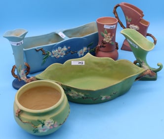 7 PCS. ROSEVILLE APPLE BLOSSOM #36972" PLANTER,