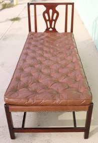 GEORGE III MAHOGANY DAYBED, MAHOGANY TUFTED