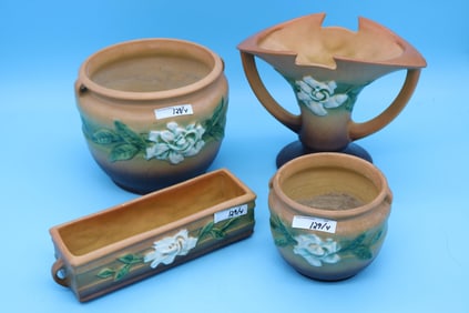 4 PCS. ROSEVILLE GARDENIA, #600-4" JARDINIERE,
