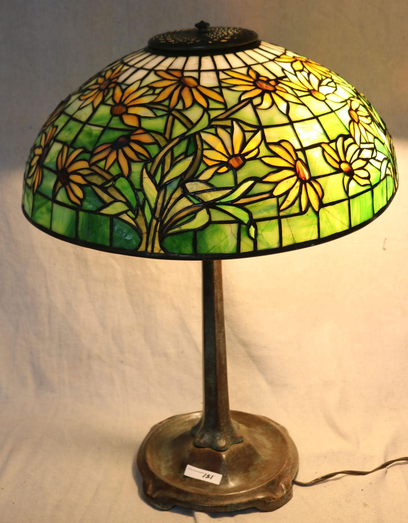 TIFFANY STYLE LEADED LAMP, LATE 20TH C. FLORAL (1 of 3)