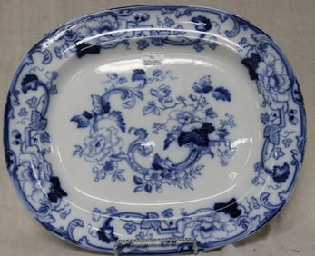 LARGE 19TH C. FLO BLUE PLATTER, CALIFORNIAN