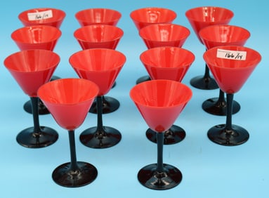 LOT 14 FLAMBEAU COCKTAIL GLASSES, PAIRPOINT OR
