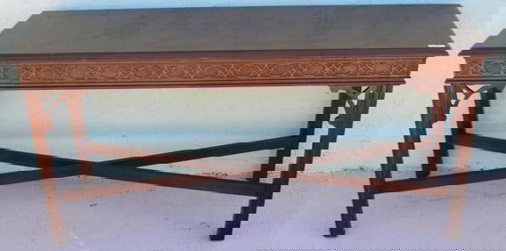 CUSTOM MAHOGANY CHINESE CHIPPENDALE STYLE CONSOLE