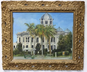 FLORIDA PAINTING, OIL ON CANVAS, MOUNTED ON BOARD